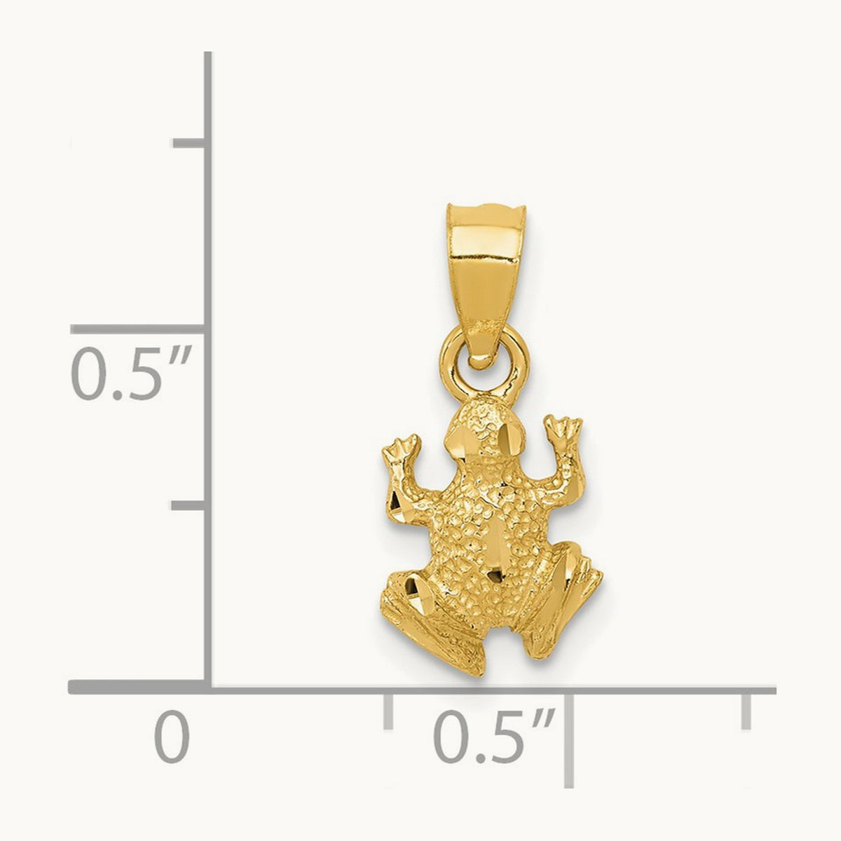 Diamond-cut Frog Pendant, 14K