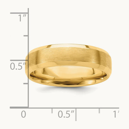 Light Comfort Fit Brush Satin Fancy Band, 14K Yellow Gold