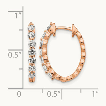 AA Diamond Hinged Hoop Earrings, 14K Rose Gold