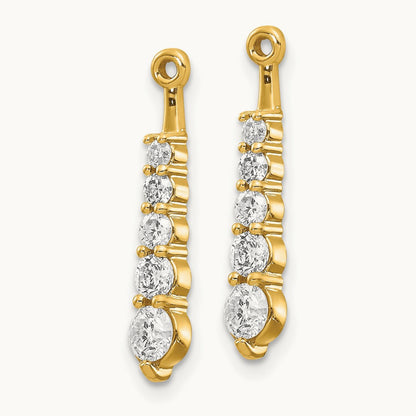 AA 5 Stone Dangle Diamond Earring Jacket, 14K