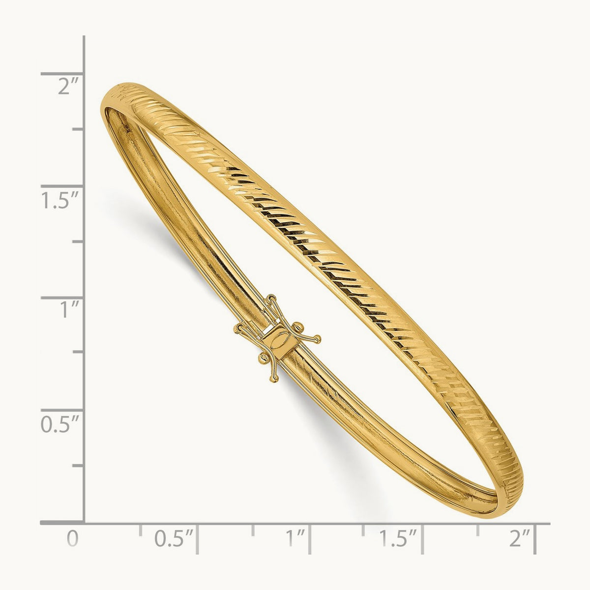Polished Diamond-cut Flexible Bangle — 8.5mm
