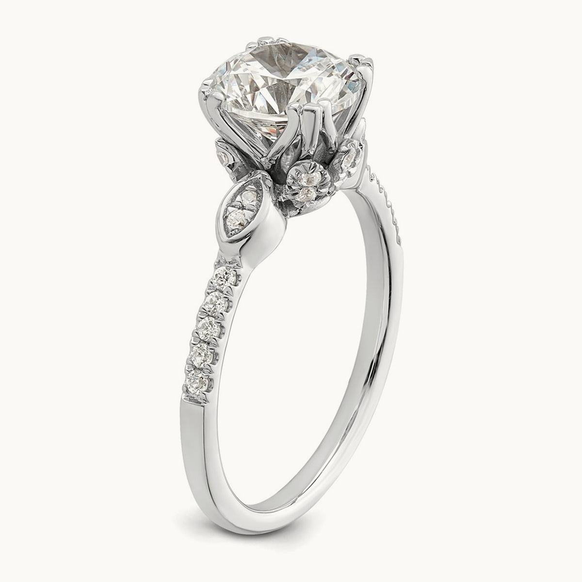 Round Semi-Mount Engagement Ring — 2 ct, 7