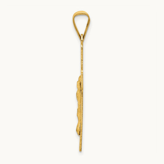 Polished Satin and D/C Crucifix Pendant, 14K
