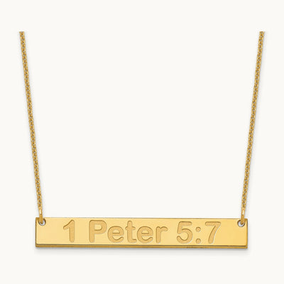 Medium ARIAL ROUNDED Bar Necklace, 14K Yellow Gold