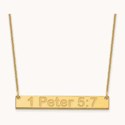 Medium ARIAL ROUNDED Bar Necklace, 14K Yellow Gold