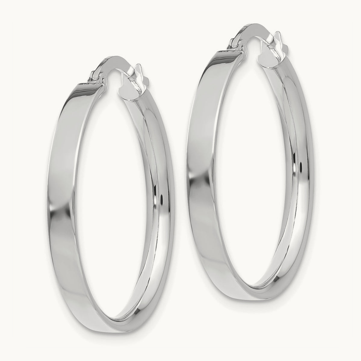 Medium Hoop Earrings — 14K White Gold