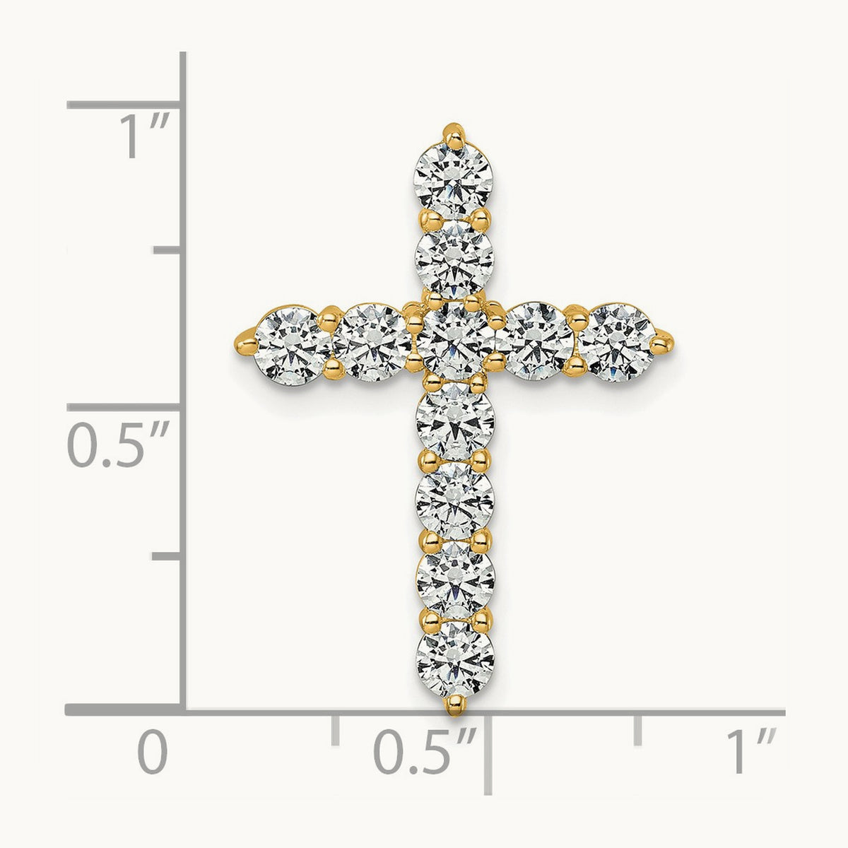 Cross Chain Slide Pendant, 2.00 ct tw Lab-Grown Diamond — 14K Yellow Gold