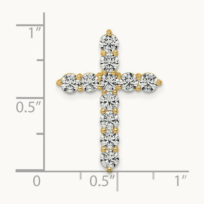 Cross Chain Slide Pendant, 2.00 ct tw Lab-Grown Diamond — 14K Yellow Gold