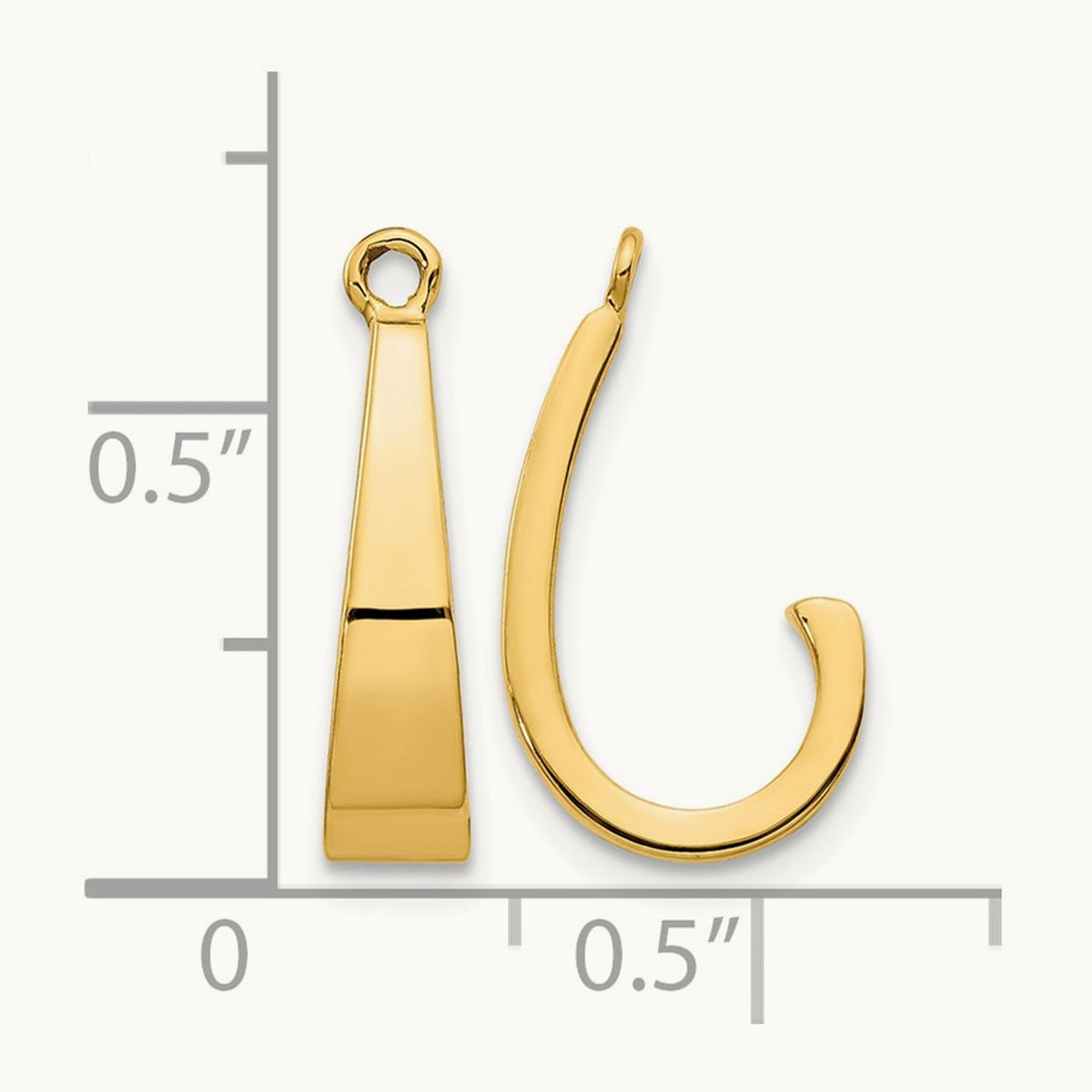 Polished J-Hoop Earring Jackets, 14K