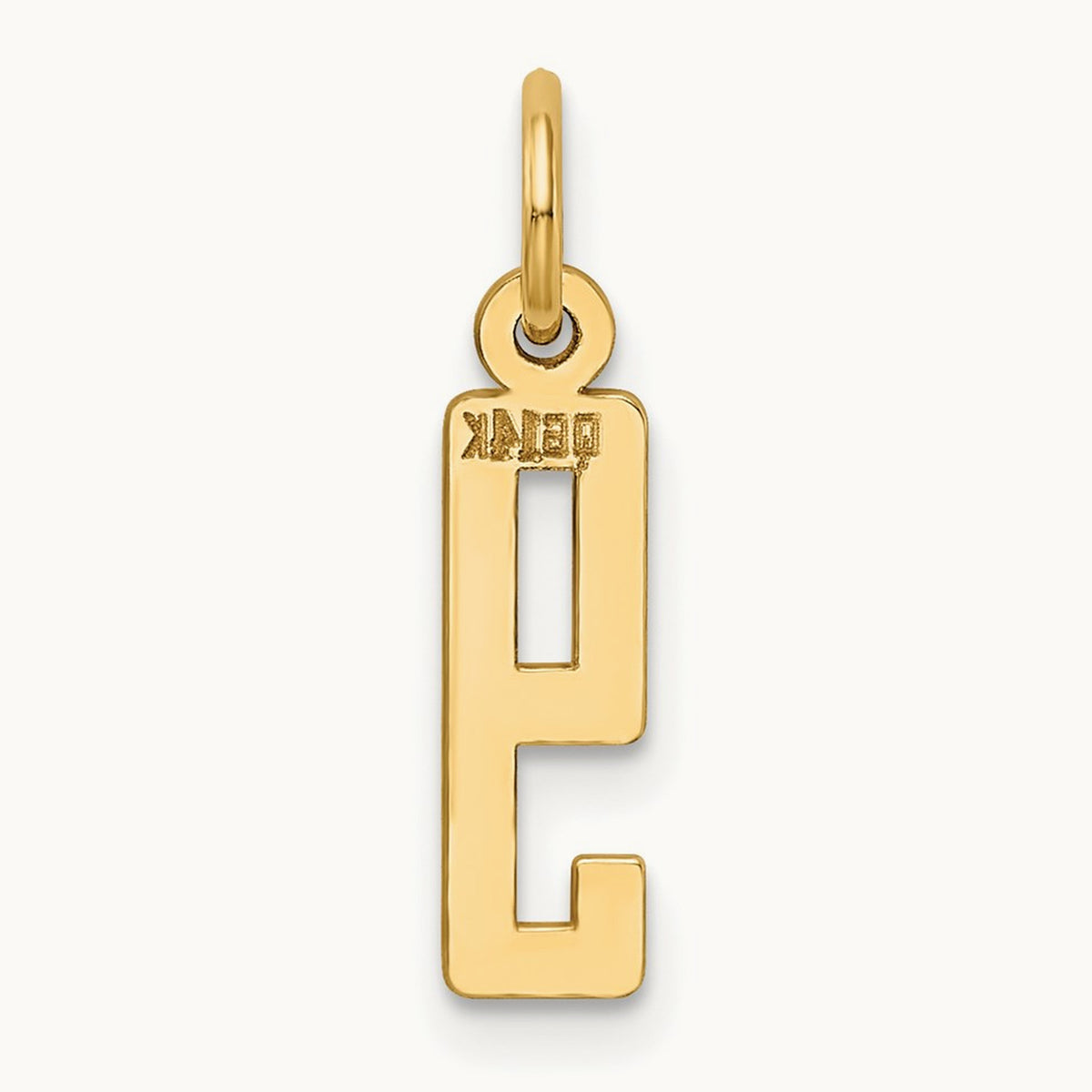 Small Elongated Number 9 Charm, 14K