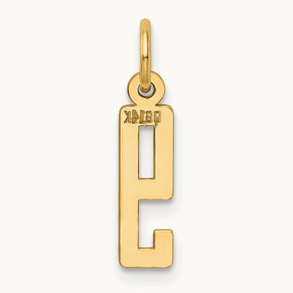 Small Elongated Number 9 Charm, 14K
