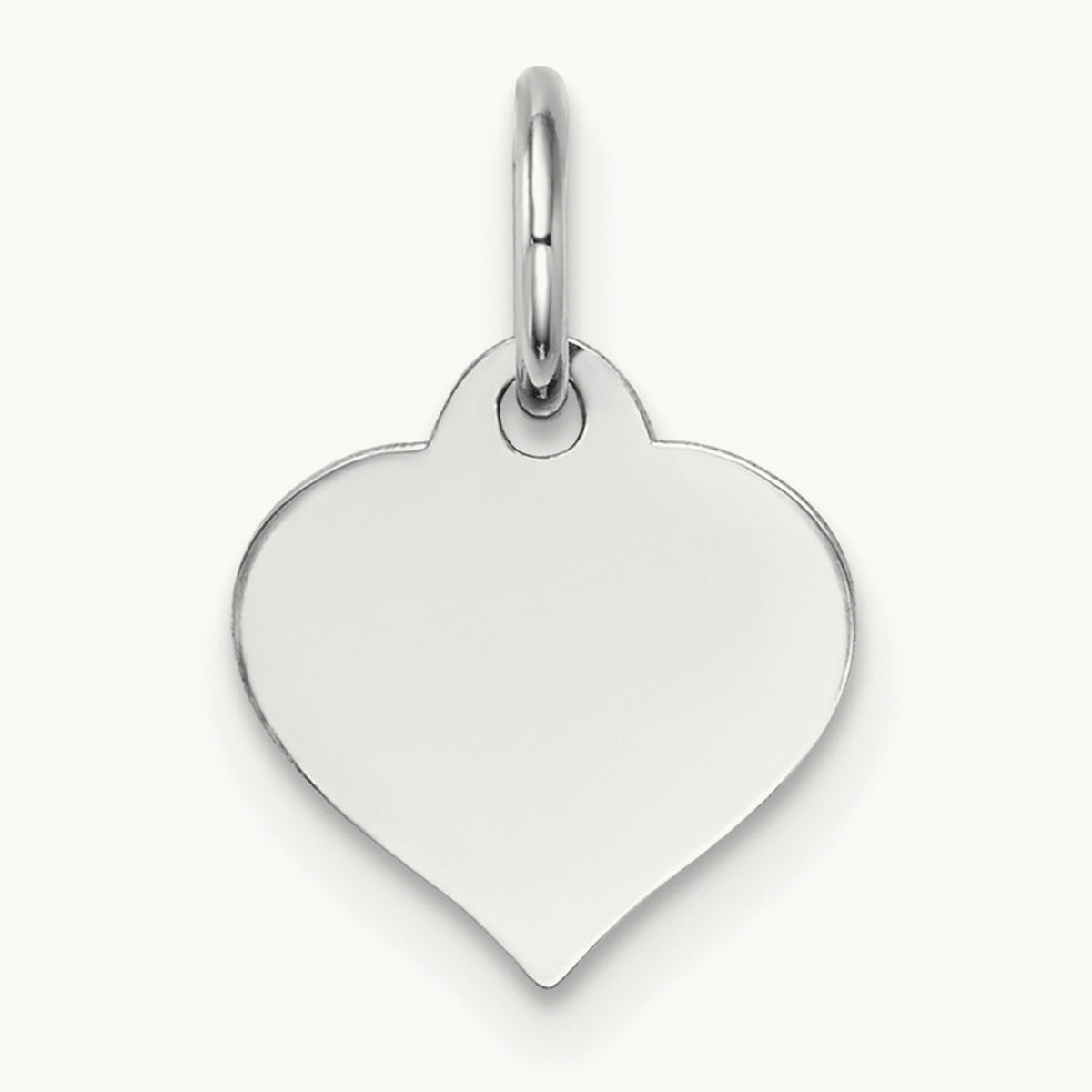Heart Disc Charm, 14K White Gold