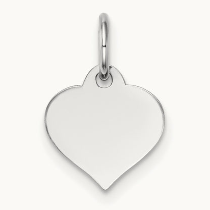 Heart Disc Charm, 14K White Gold