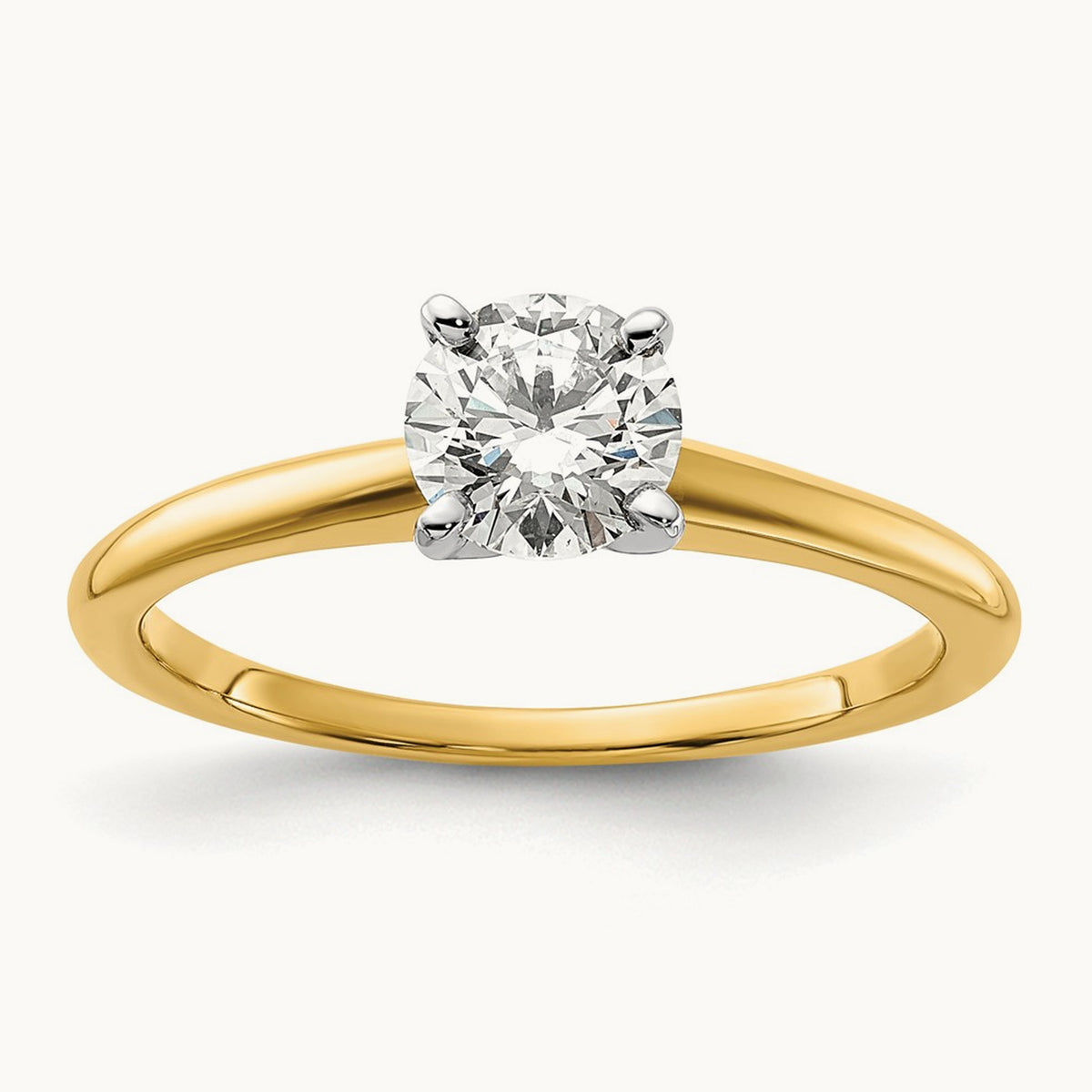 Round Solitaire Engagement Ring, 0.25-5.00 ct tw Lab-Grown Diamond — 3/4 ct, 14K Two-Tone