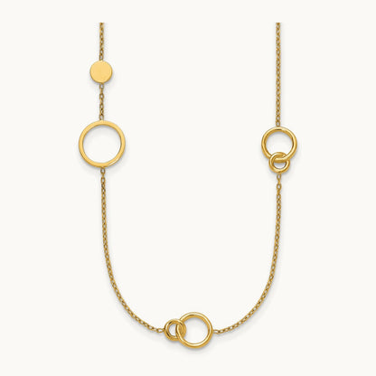 Polished Circle Pattern Necklace, 14K