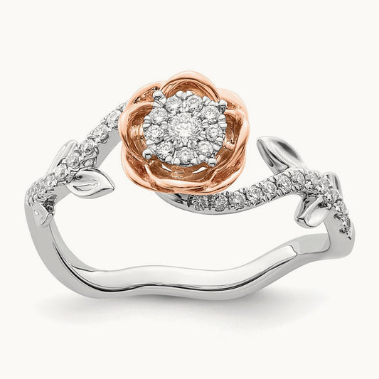 Flower Ring, 0.25 ct tw Lab-Grown Diamond