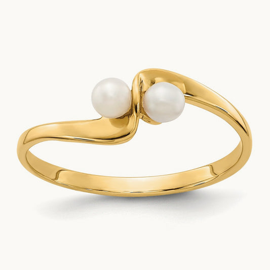 FW Cultured Pearl ring, 3mm, 14K