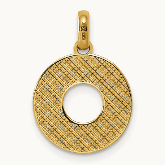 Fancy Letter O, 14K Yellow Gold