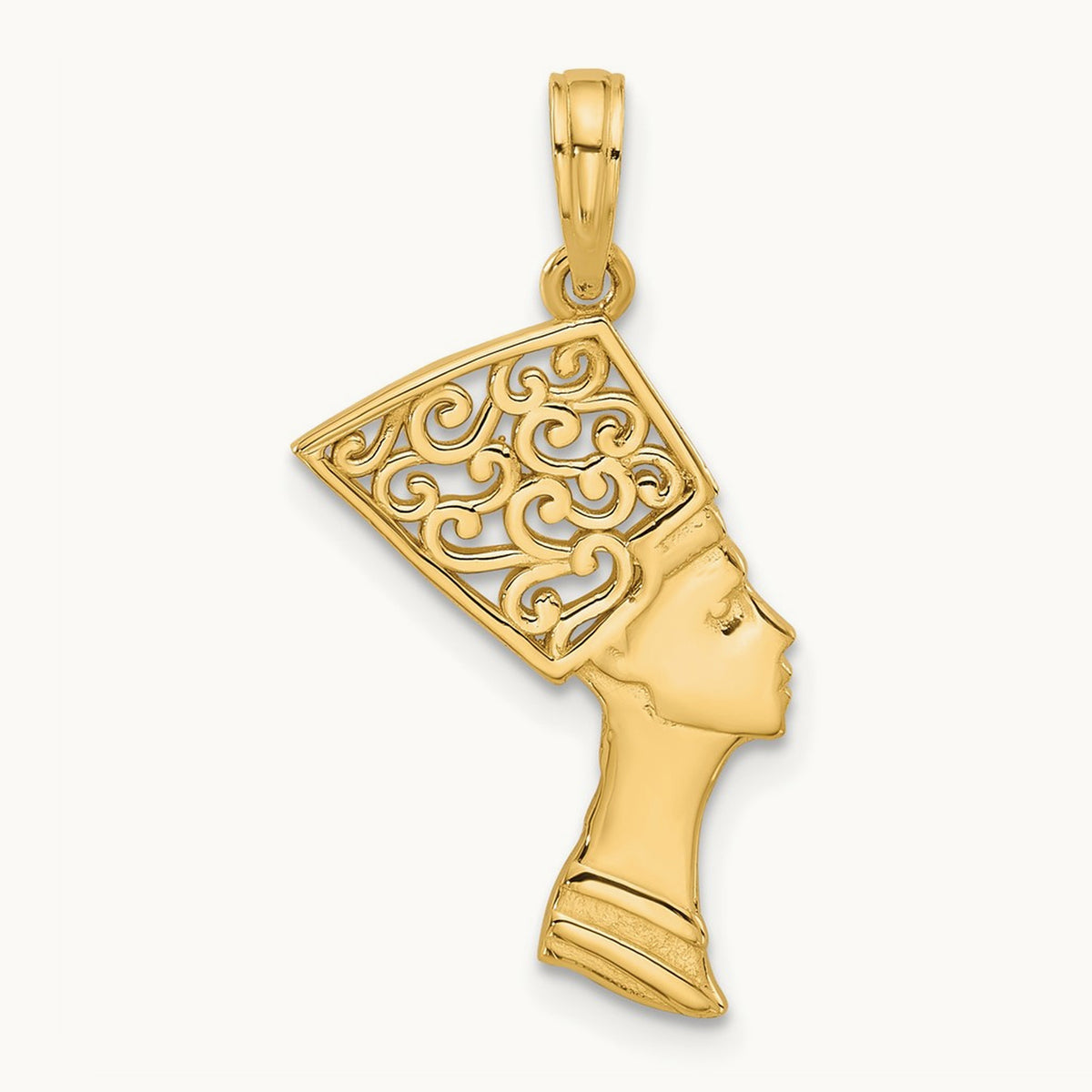 Fancy Nefertiti Profile Charm, 14K