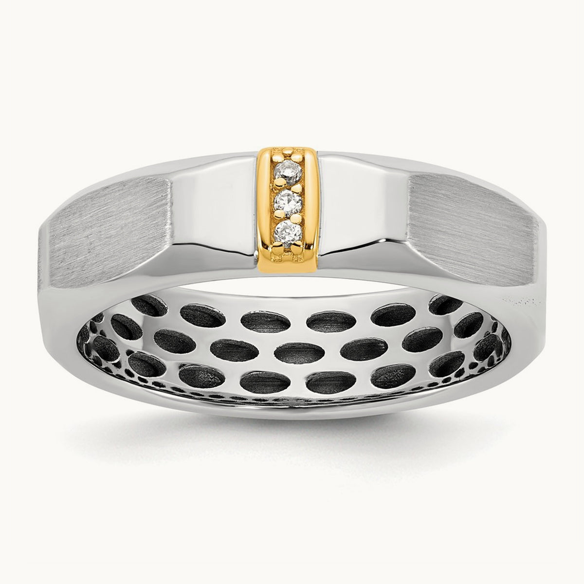 14ktt IB Goodman Mens Satin Diamond Ring Mounting
