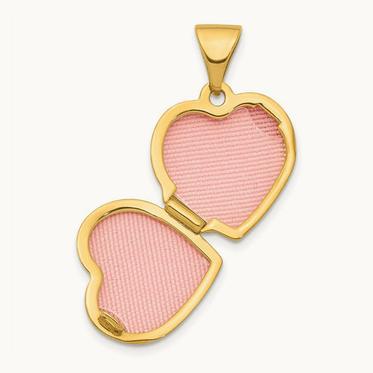 Heart Locket Pendant, 13mm, 14K