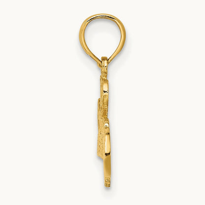 I HEART SOCCER w/Ball Charm, 14K