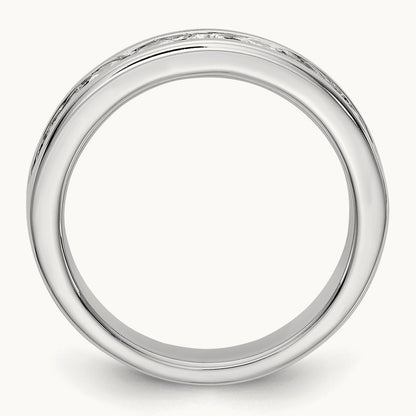 9- Stone Channel Band Mounting, 3mm, 14K White Gold