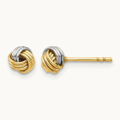 Love Knot Post Earring — 14K Two-Tone Gold