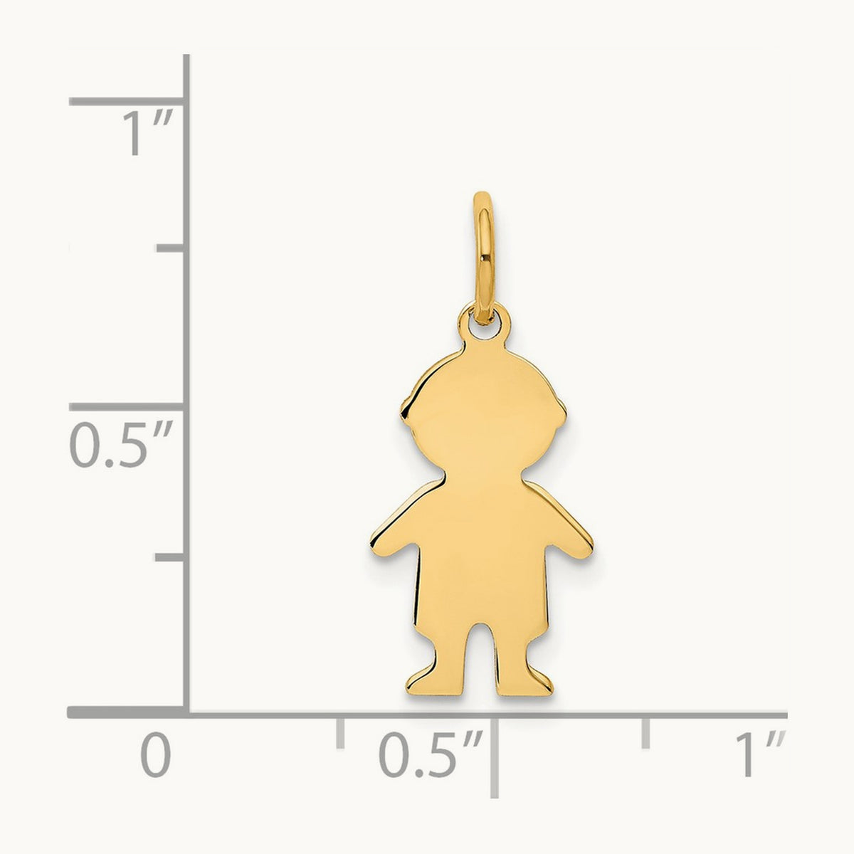 .018 Depth Engravable Boy Charm — 14K Yellow Gold, 22mm