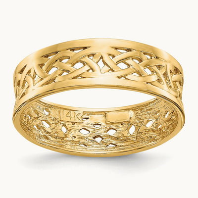Polished Celtic Knot Band, 14K