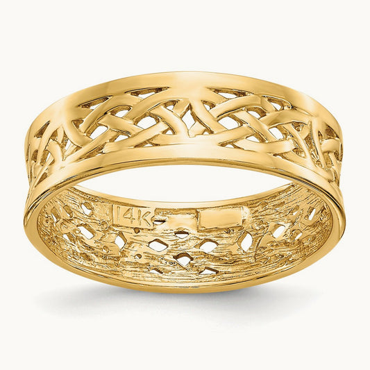 Polished Celtic Knot Band, 14K