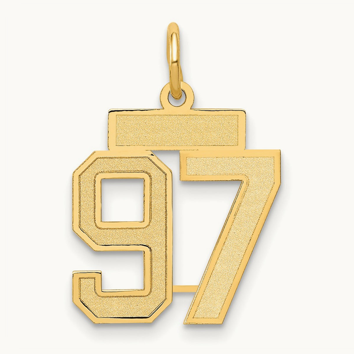 Small Satin Number 97 Charm, 14K