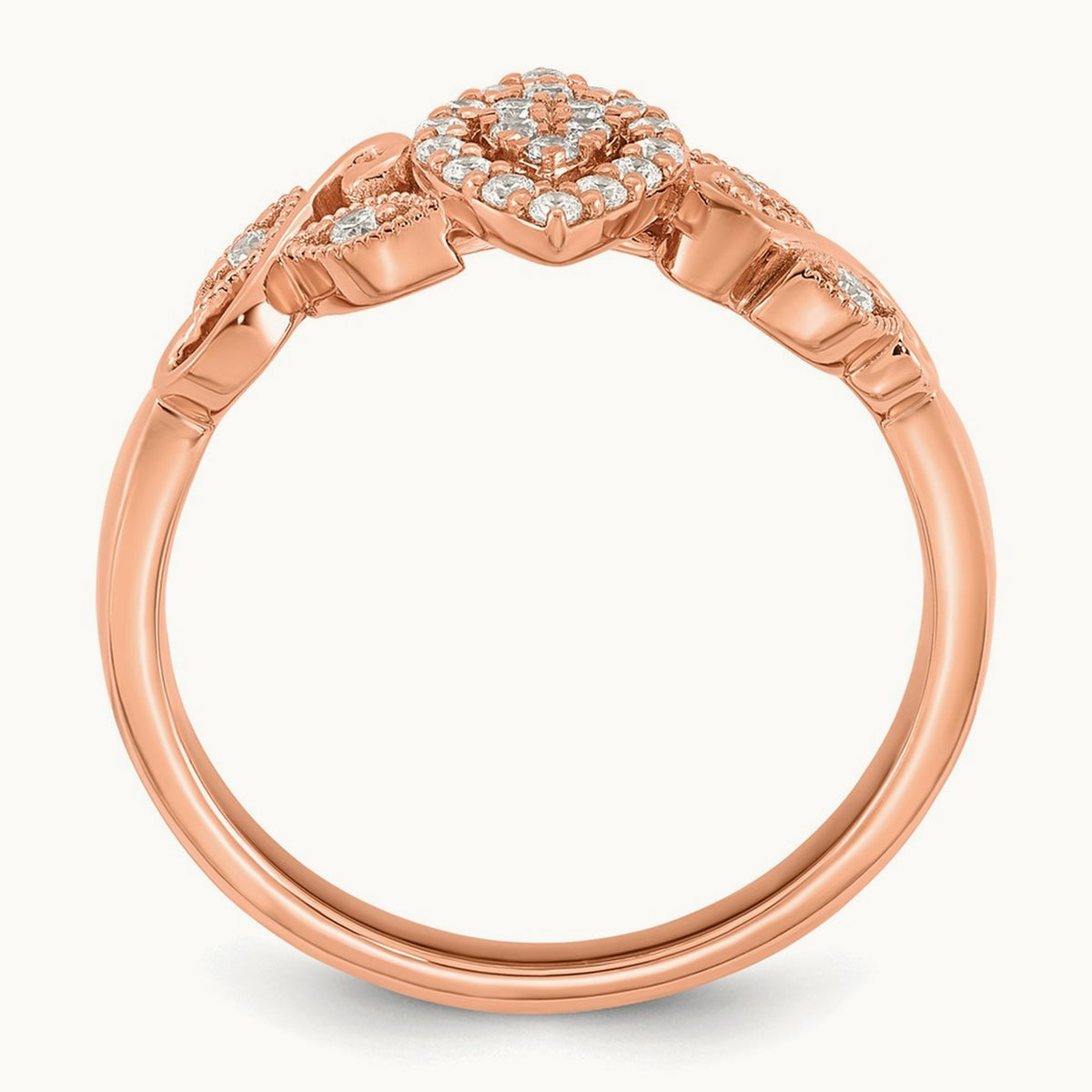 Complete Diamond Cluster Marquise Engagement Ring — 14K Rose Gold