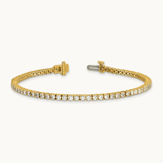 Tennis Bracelet, 3.00 ct tw Lab-Grown Diamond — 14K Yellow Gold