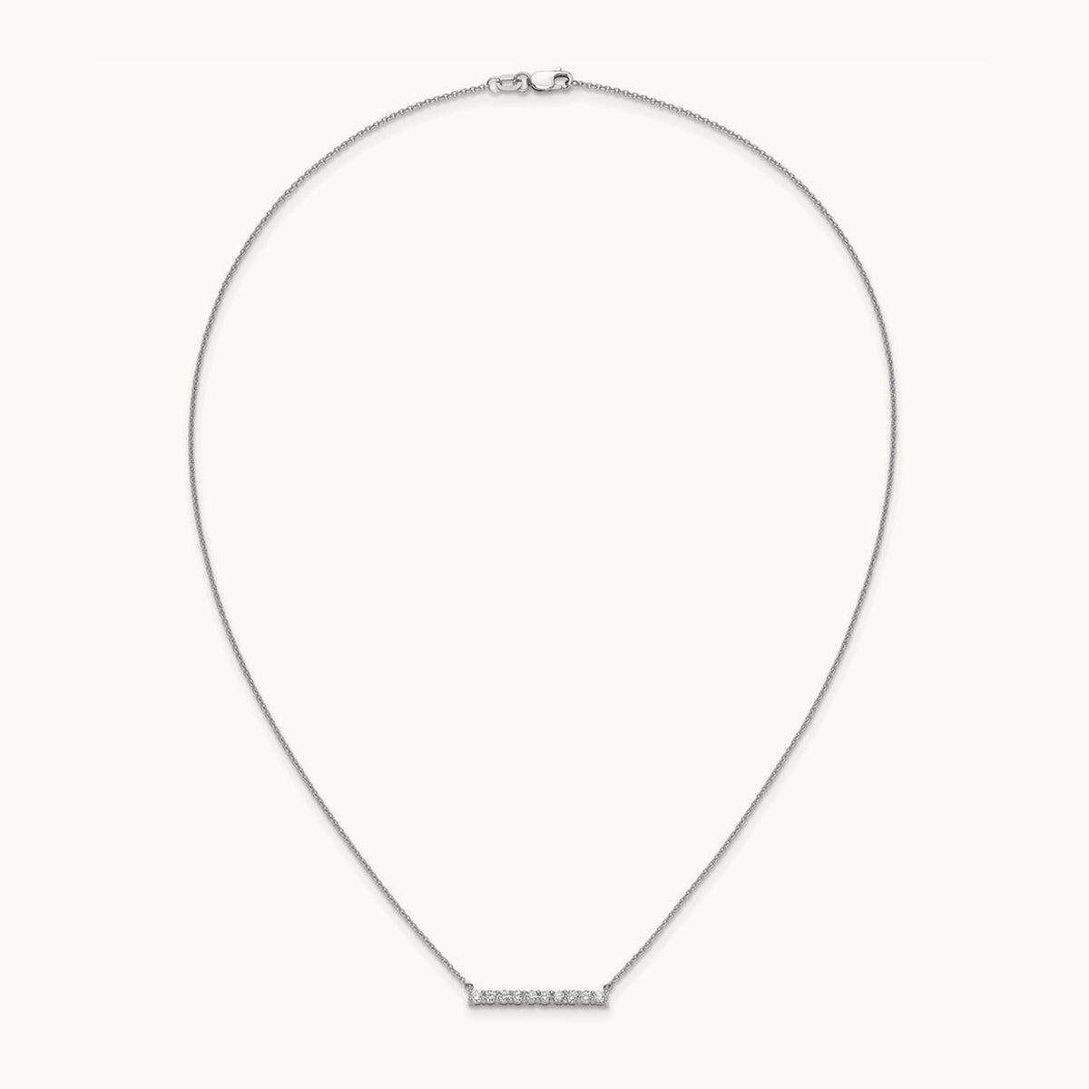 Diamond Bar 18 inch Necklace — 14K White Gold, 0.5 ct