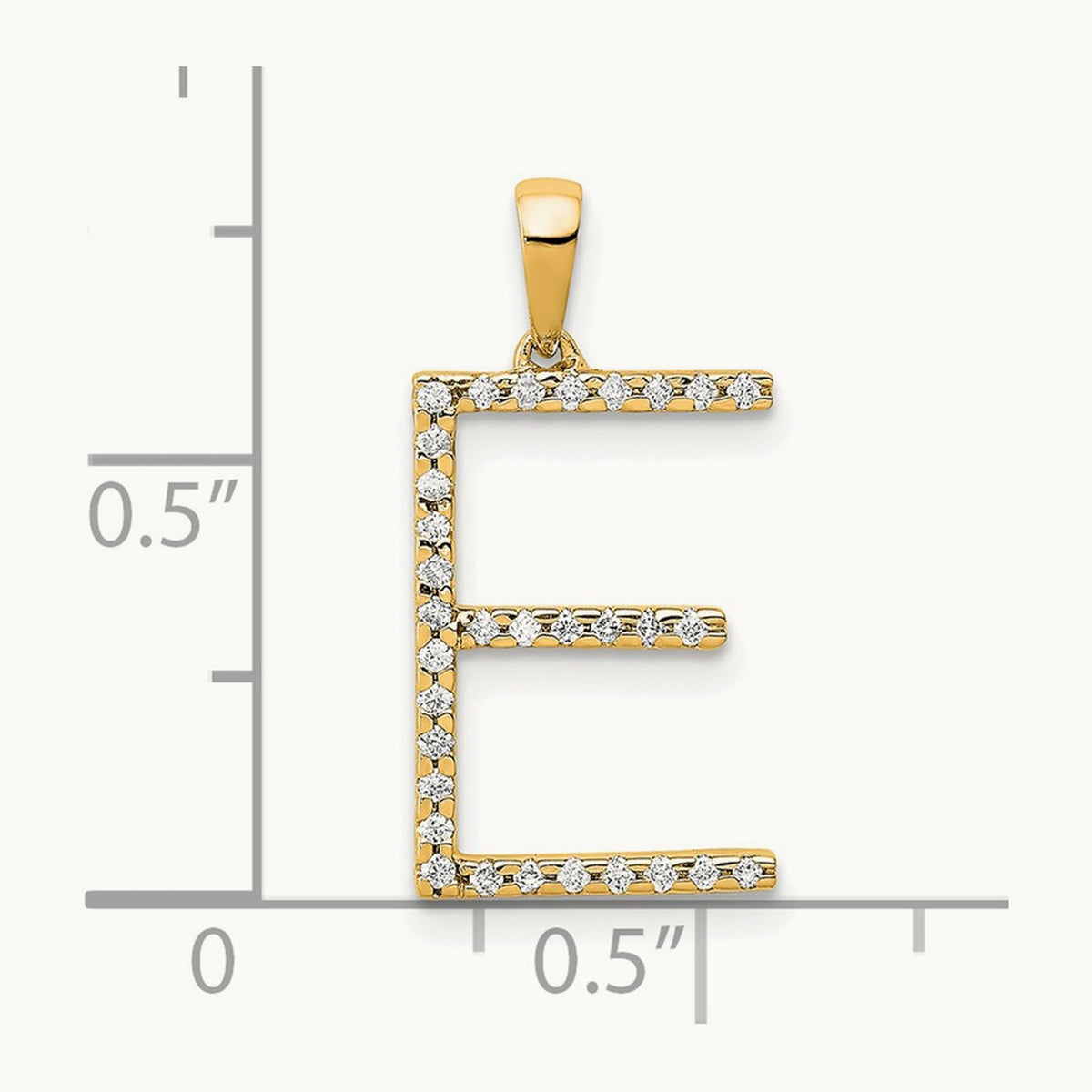 Diamond Letter E Initial Pendant, 14K
