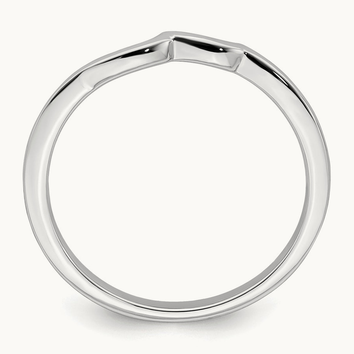 Contoured Band, 10K White Gold
