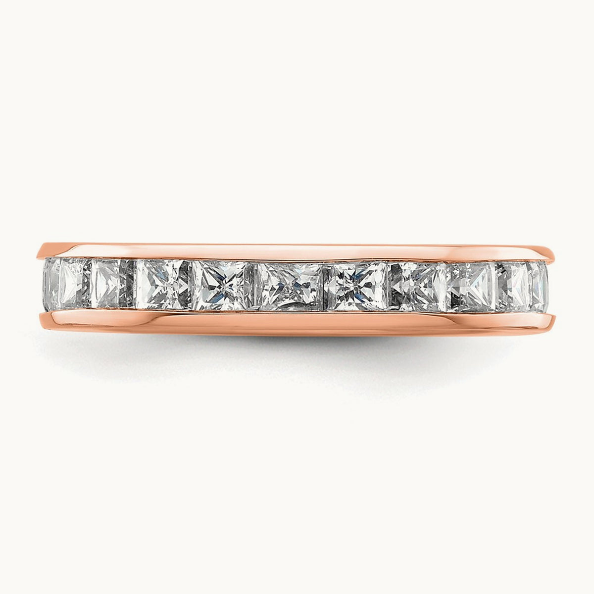 Polished Princess Channel Set Diamond Eternity Band, 2.00 ct tw — 14K Rose Gold