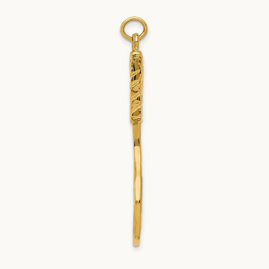 3D Tennis Racquet Pendant, 14K