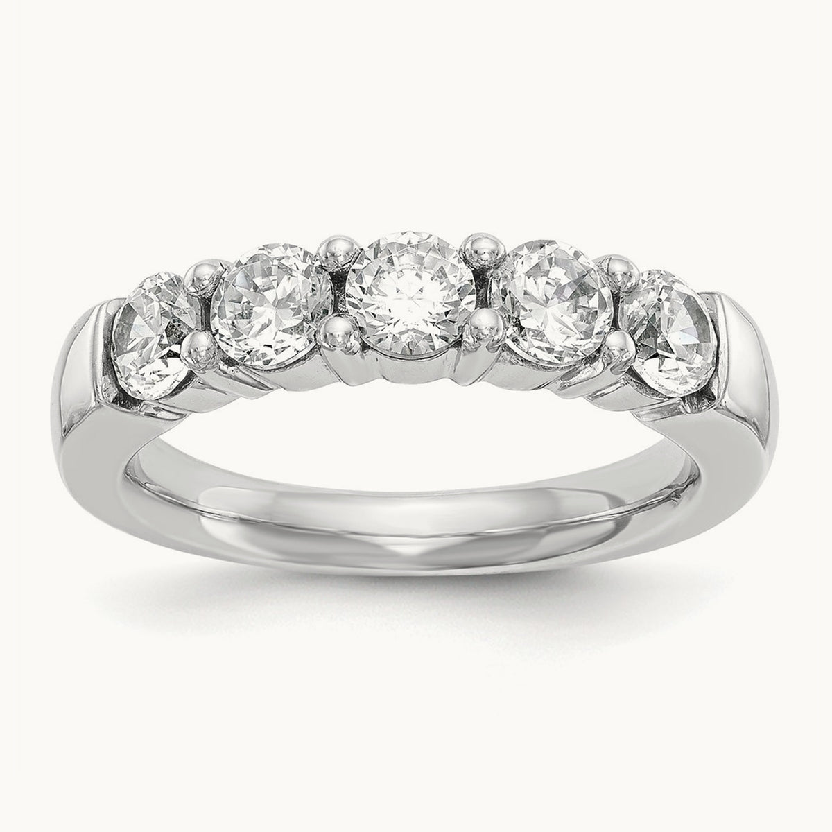 5-Stone Diamond Band, 14K White Gold