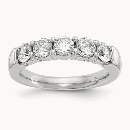 5-Stone Diamond Band, 14K White Gold