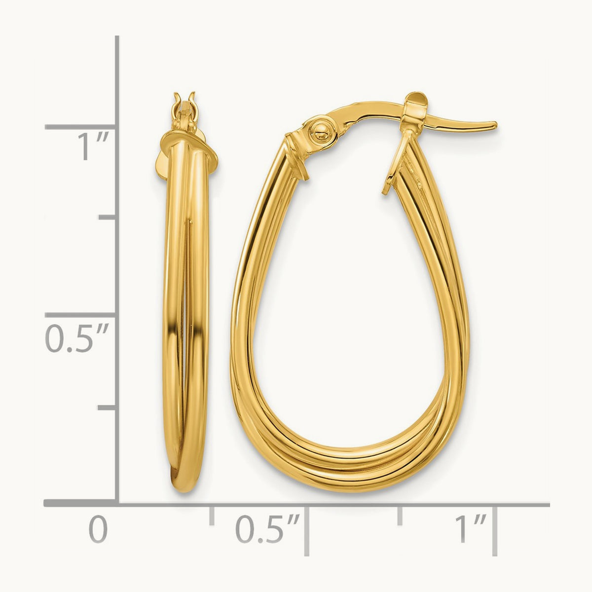 Polished Twisted Hoop Earrings, 14K — Leslie's