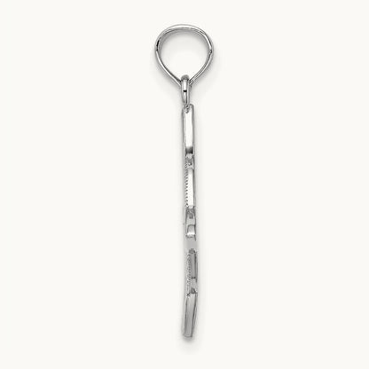 Small Celtic Eternity Knot Charm — 14K White Gold