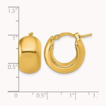 Polished Hoop Earrings, 14K