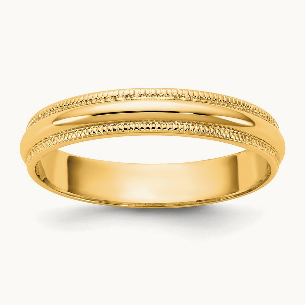 Lightweight Milgrain Half Round Band — 10K Yellow Gold, 3.5mm
