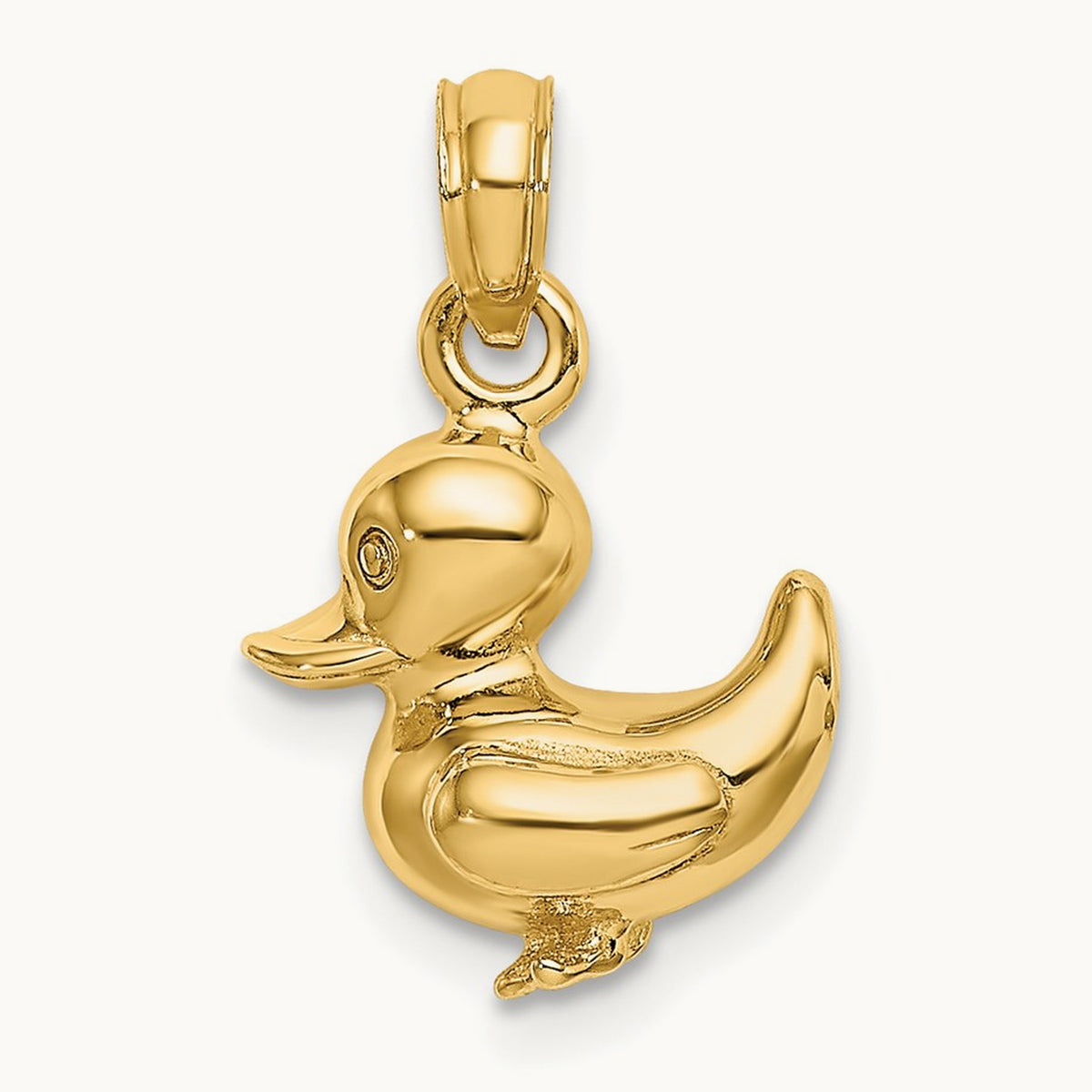 3-D Duckling Charm, 14K