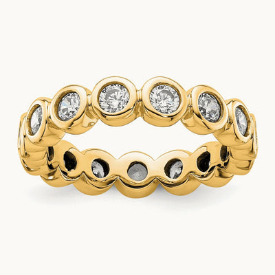Polished Bezel Set Diamond Eternity Band, 1.00 ct tw — 14K Yellow Gold