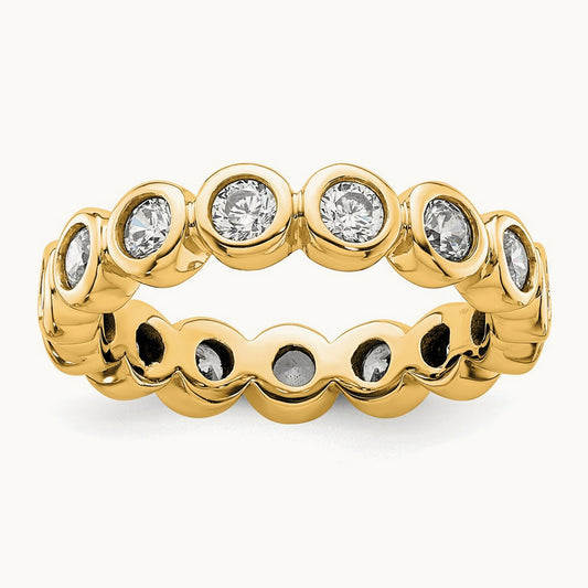 Polished Bezel Set Diamond Eternity Band, 1.00 ct tw — 14K Yellow Gold