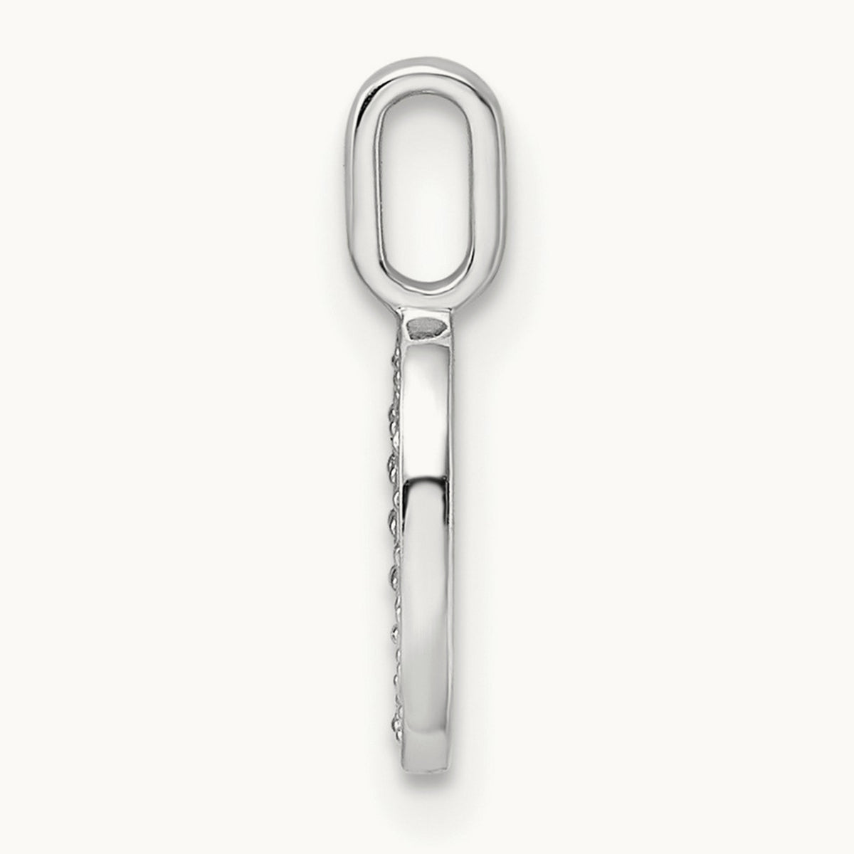 Diamond Number 0 Pendant — 14K White Gold, 15.24mm