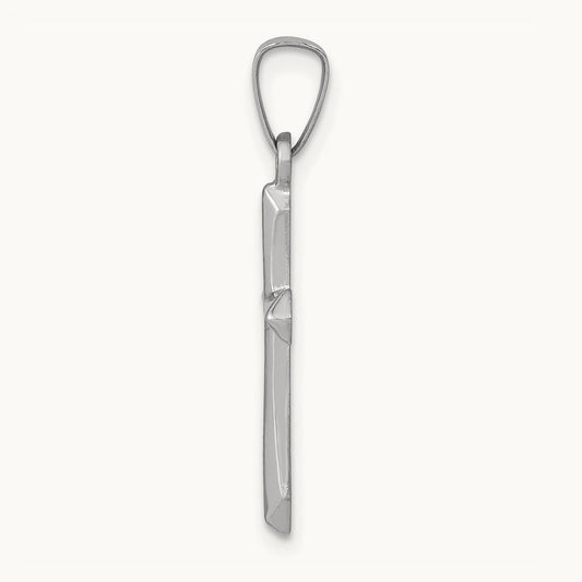 Polished Cross Pendant, 14K White Gold